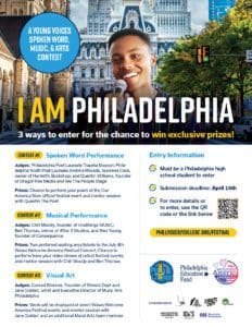 I Am Phildelphia conest flyer with QR code for more information.